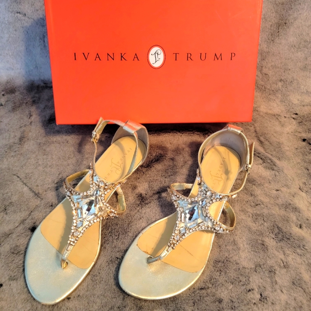 Ivanka Trump Gold/Leather Sandals